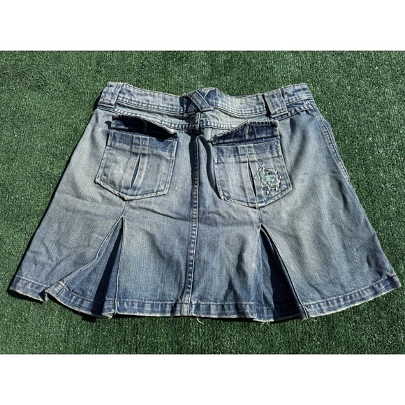 Vintage Y2K EDC by Esprit Denim Distressed Jean Mini Skirt - Size 38 - Picture 9 of 11